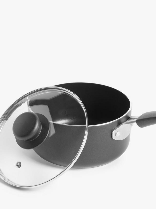 Aluminium Non-Stick Saucepan & Lid, Grey