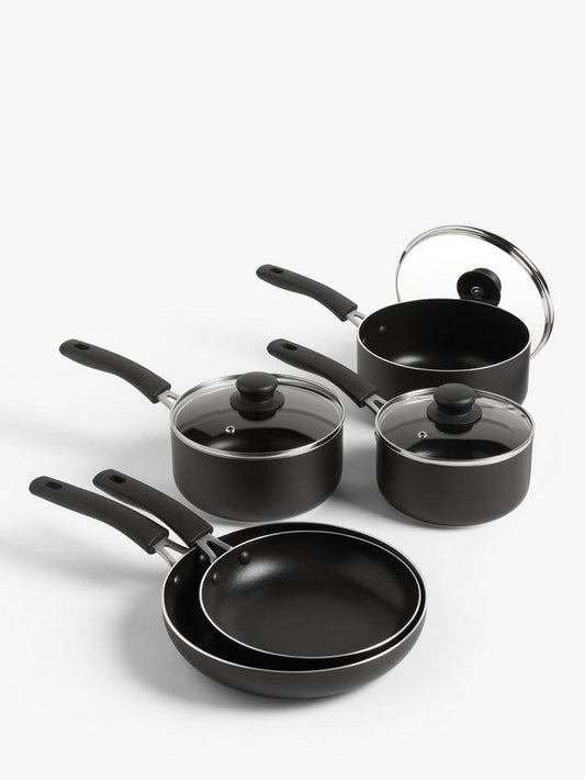 Aluminium Non-Stick Pan Set, 5 Piece, Grey