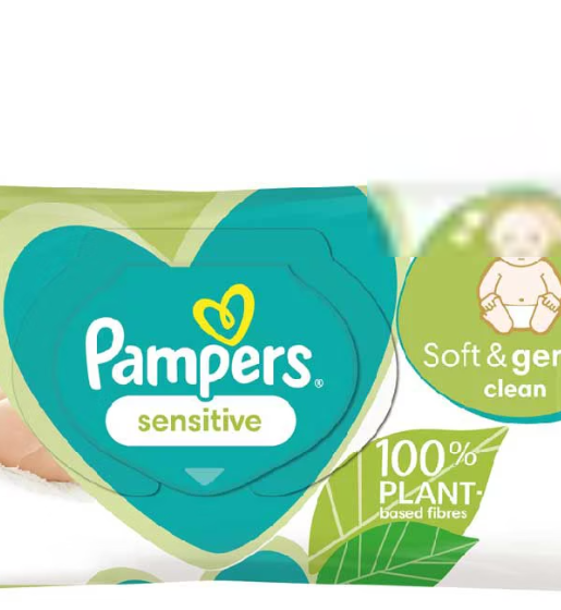 Pampers Sensitive Baby Wipes Plastic Free 1 Pack = 52 Baby Wet Wipes