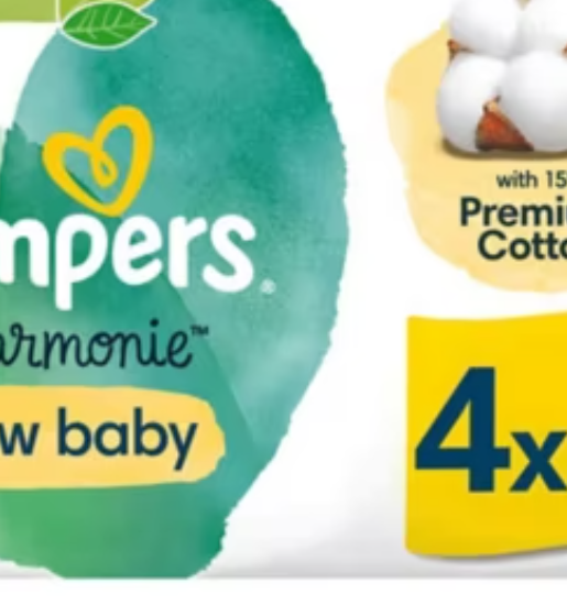 Pampers Harmonie New Baby Wipes Plastic Free 4 Packs = 184 Wipes