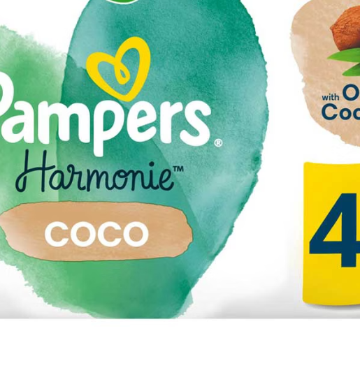 Pampers Harmonie Coco Baby Wipes Plastic Free 4 Packs = 176 Wipes