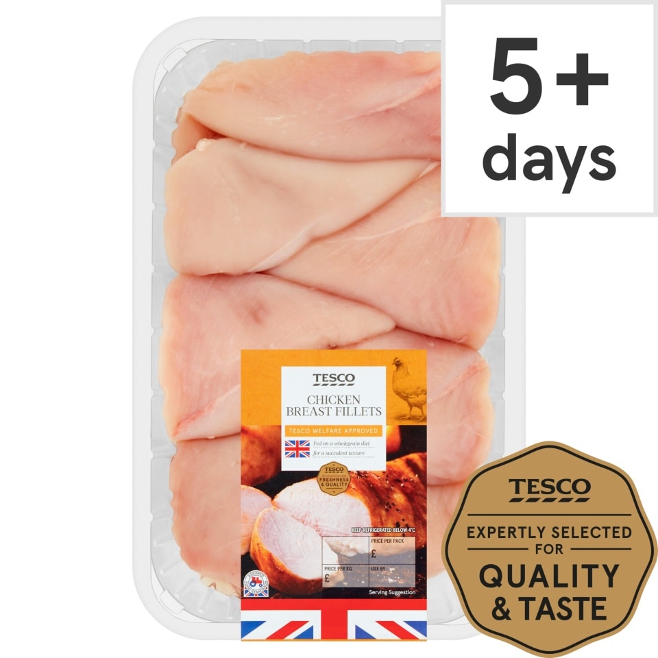 Tesco British Chicken Breast Fillets 950G